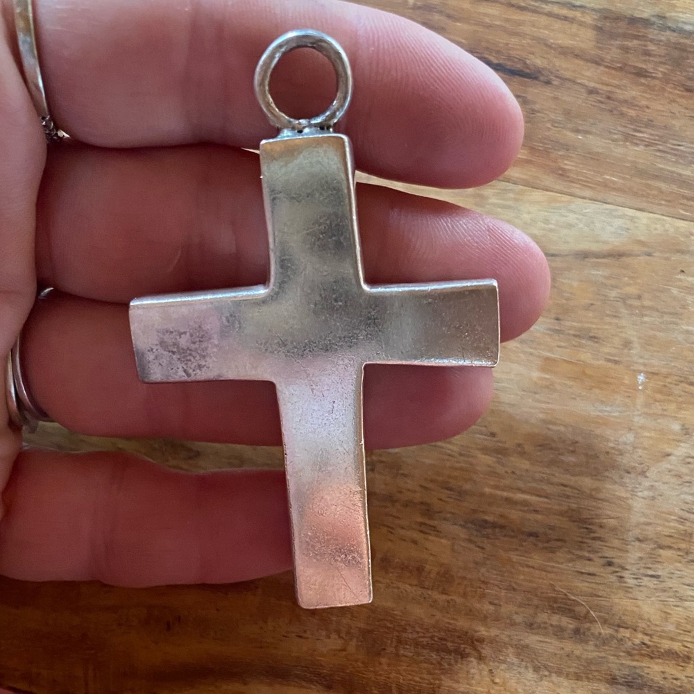 Large 2.5” Sterling Silver Cross Pendant 17 grams